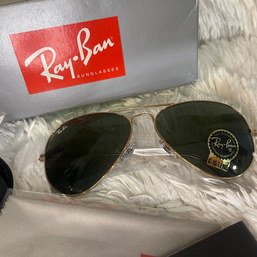NWT Ray-Ban Classic Aviator Sunglasses G-15 Lens